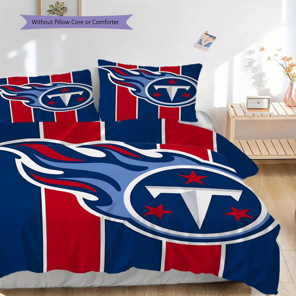 Set Copripiumino Trapuntato con Fantasia Tennessee Titans Federa Decorazione per la Casa Regalo di Compleanno (1 * copripiumino + 2 * federa, senza nucleo)