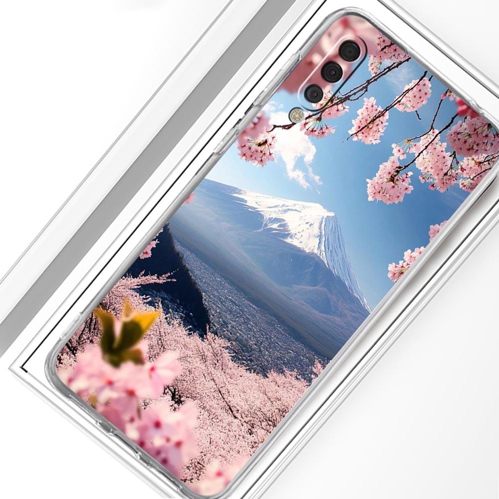 Phone Case For Samsung A26 A36 A56 A54 A52 A50 A70 A40 A20E A12 A14 A16 A22 A24 A42 A34 A32 5G A06 Cover Japan Mount Fuji Cherry