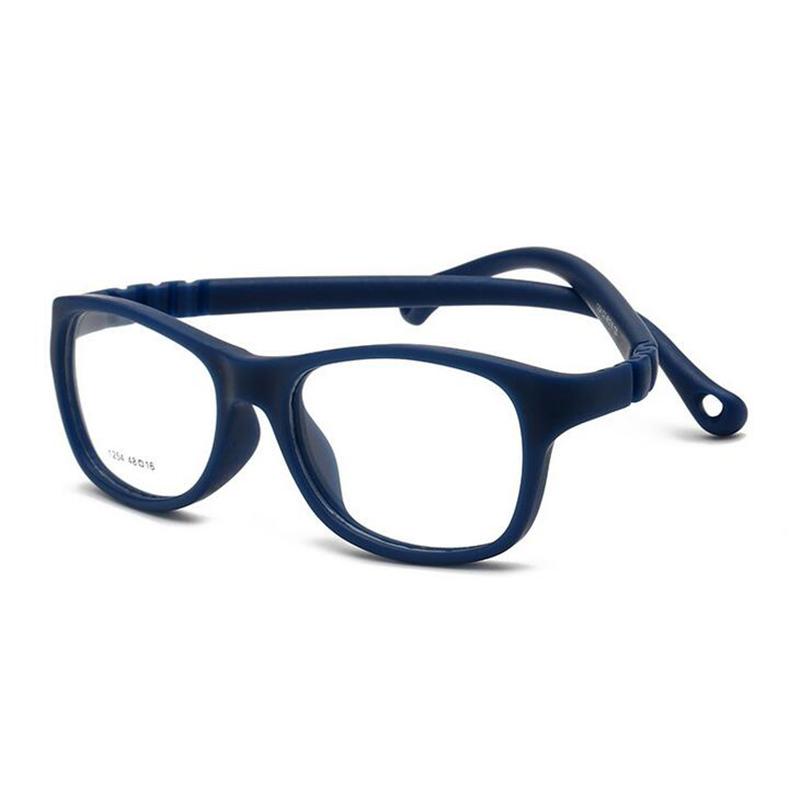 Safety Silicone Square Kids Glasses Children Boy Girls Computer Prescription Eyeglasses 3-12 Years -0.5 -0.75 -1.0 To -4.0