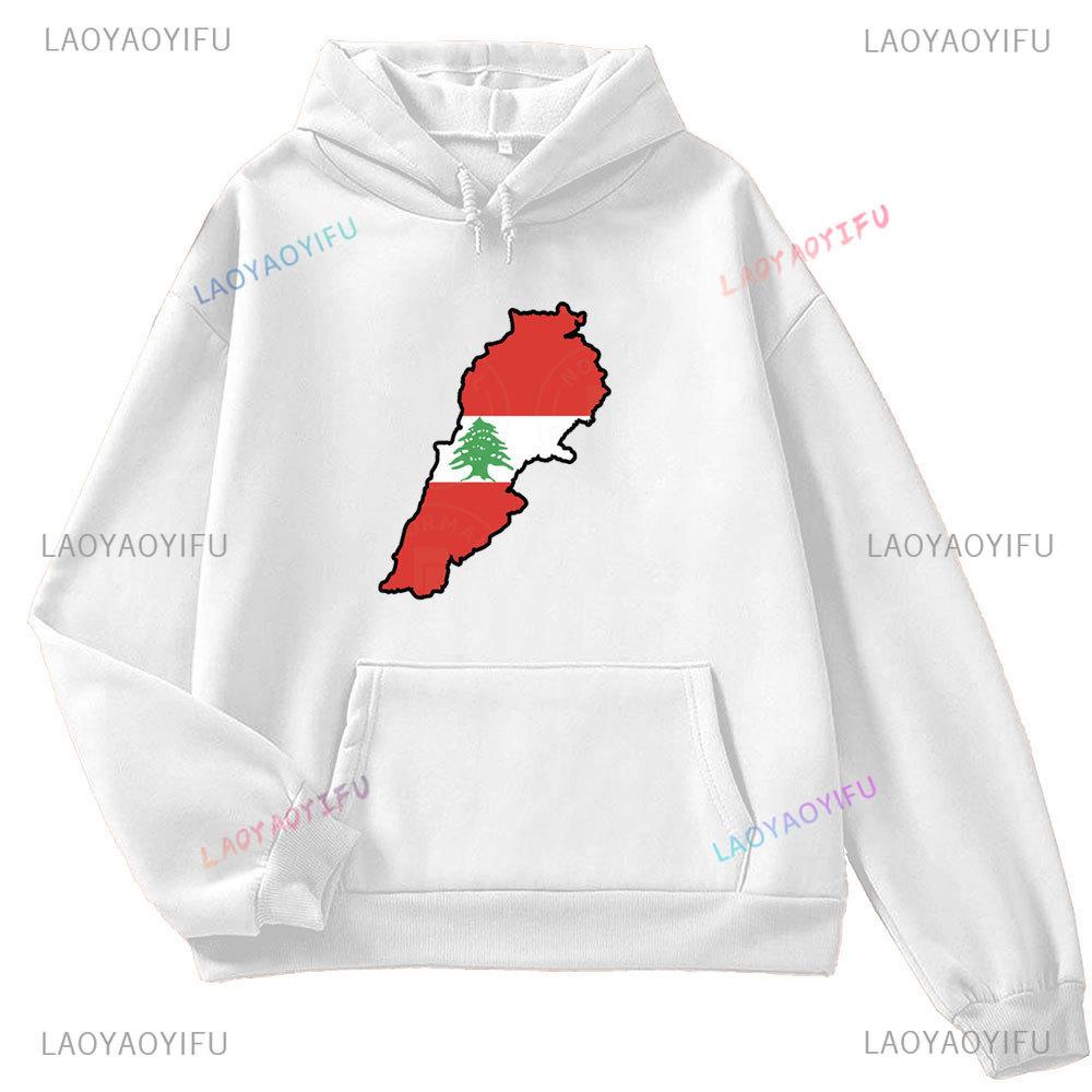 This Is Not My Dna Lebanon Flag Map Men's Long Sleeve Hoodie Autumn/Winter 2024 Lebanon Map Graphic Print Autumn Sweatshirt