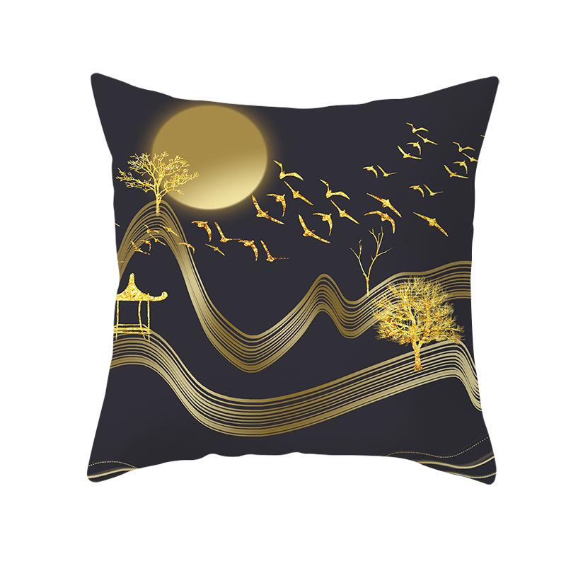 

New Modern Light Luxury Gold Line Pillowcase Home Sofa Pillow Cushion Cover 45cmX45cm without pillow core