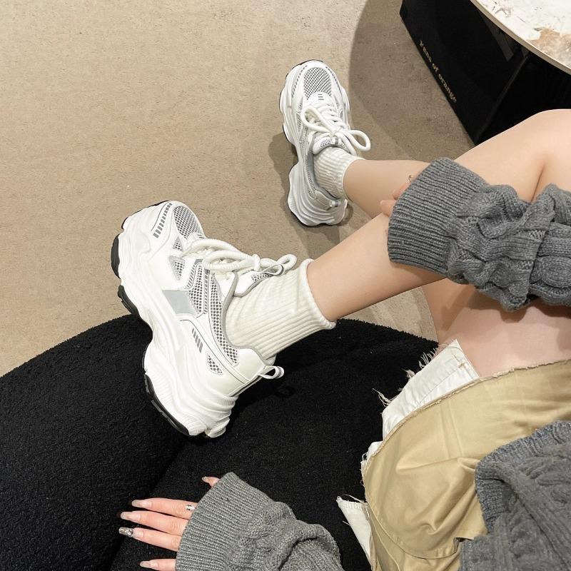Women's Chunky Sneakers Mesh Breathable Casual Shoes 2025 New Women's Dad Shoes Luxury Platform Tennis Shoes Zapatillas De Mujer