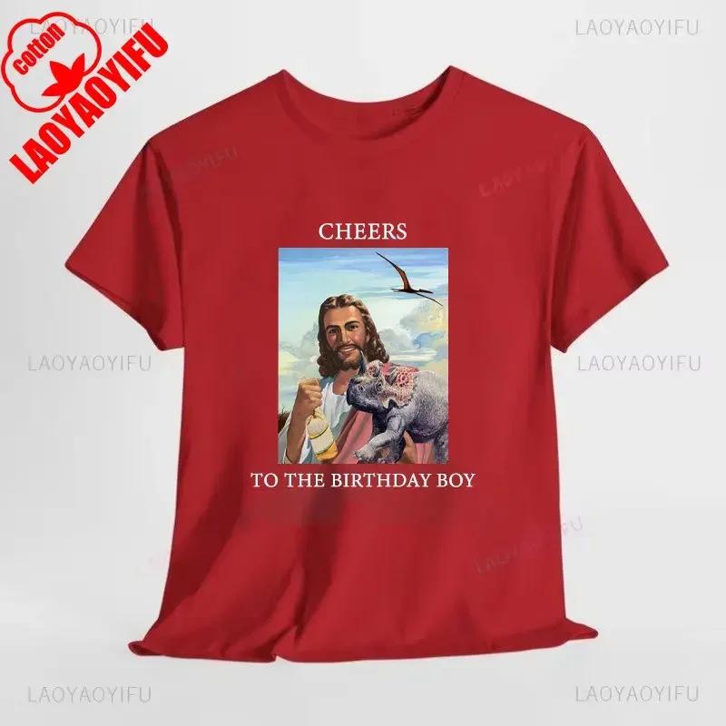 Lustige Weihnachtsgrüße für das Geburtstagskind Jesus Weihnachts-T-Shirt Frau Mann Rot Grün Baumwoll-T-Shirts Neujahr Weihnachten Oberteile