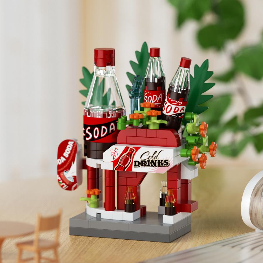 DIY Model Christmas Building Block Micro Blocks Sets City Street Shop Aseemby Toy Brick Construction Set Gift Desktop Decoration
