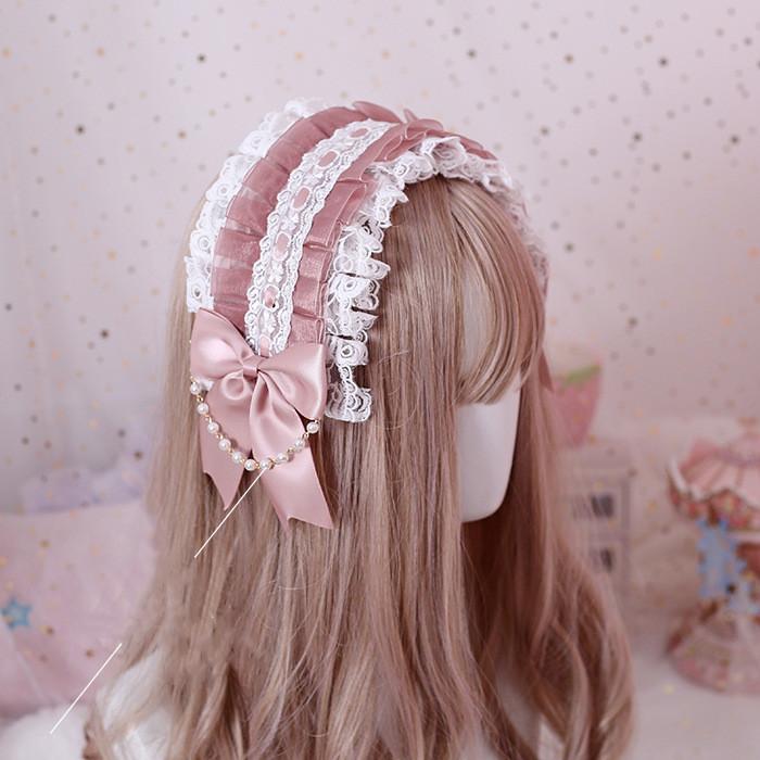 Japanese Sweet Lovely Hair Band Lolita Maid Hairband Lace Ribbon Bowknot Headband Cosplay Headdress Cute Accessories