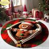 Christmas Round Rug, 3D Zipper Reindeer Pattern Soft Non-Slip Living Room Carpet, Festive Xmas Home Decor, Holiday Gift