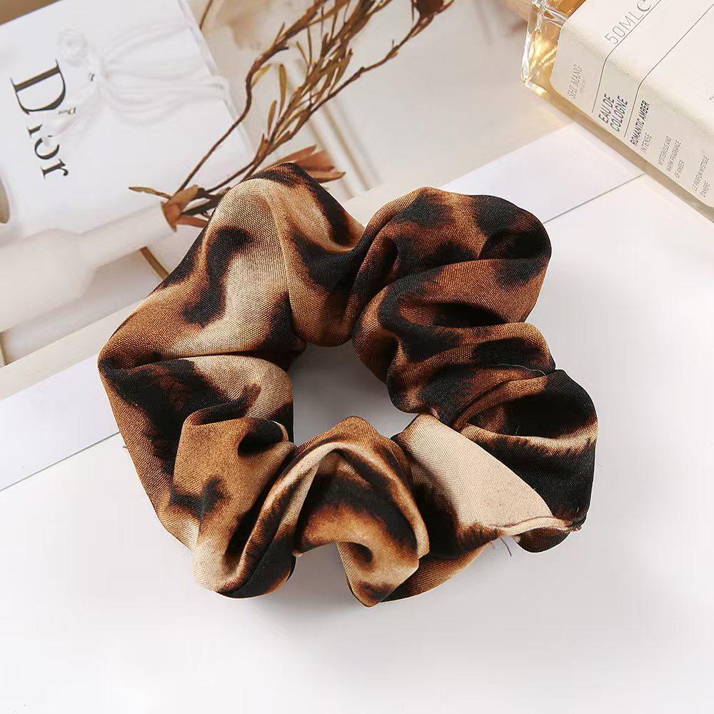 Durable High Elasticity Leopard Print Scrunchie for Adults