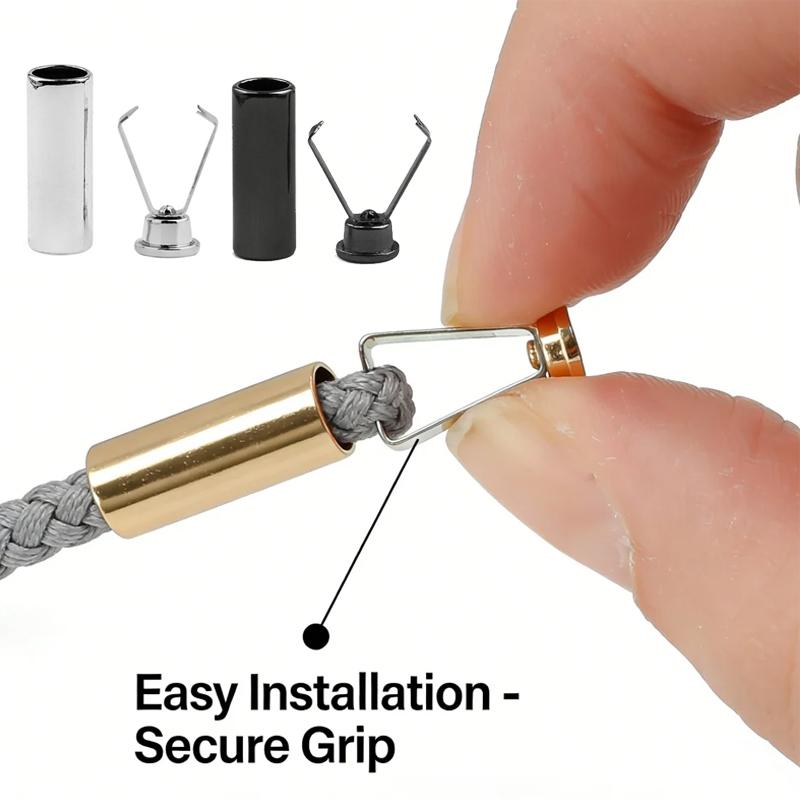 10 Sets Metal Rope Ends Stopper Button Cord End Lock Cap Hanging Bell Buckle DIY Bag Shoes Garment Lanyard Accessories