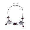 Gothic Halloween Black Spider Web Necklace Exaggerated Design Spider Clavicle Chain  Hip Hop Party