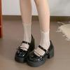 Retro schwarzer britischer Stil dicker Absatz Plateau jk kleine Lederschuhe Damen 2025 neu Sommer Rock Mary Jane Einzelschuhe
