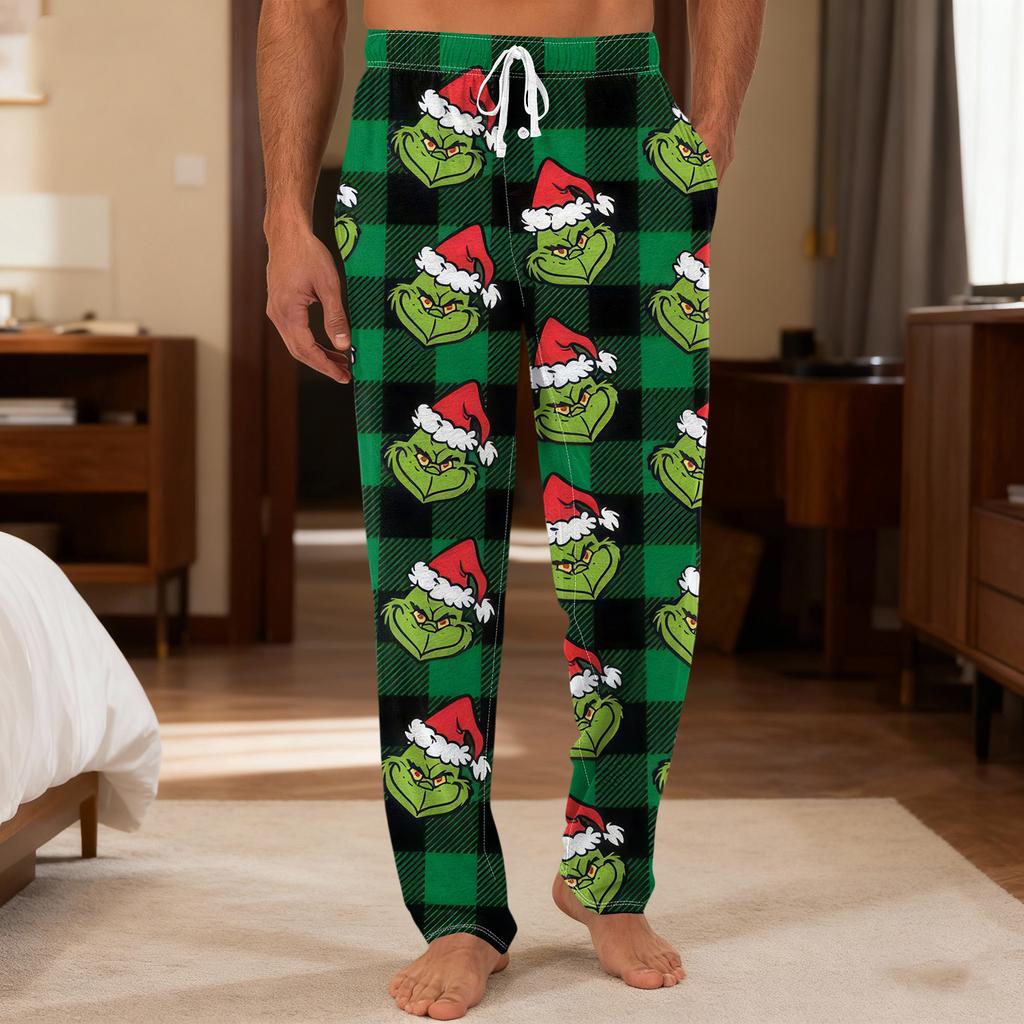 Men's Plain Knit Solid Pocket Casual Pants Home Pajama Pants