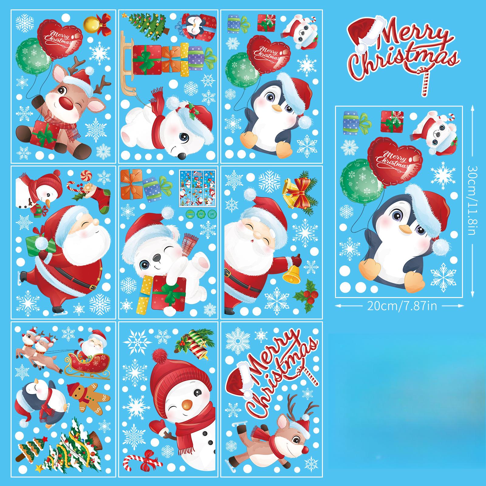 

Статическая рождественская наклейка на стекло, наклейка снежинки, старик Рождество A