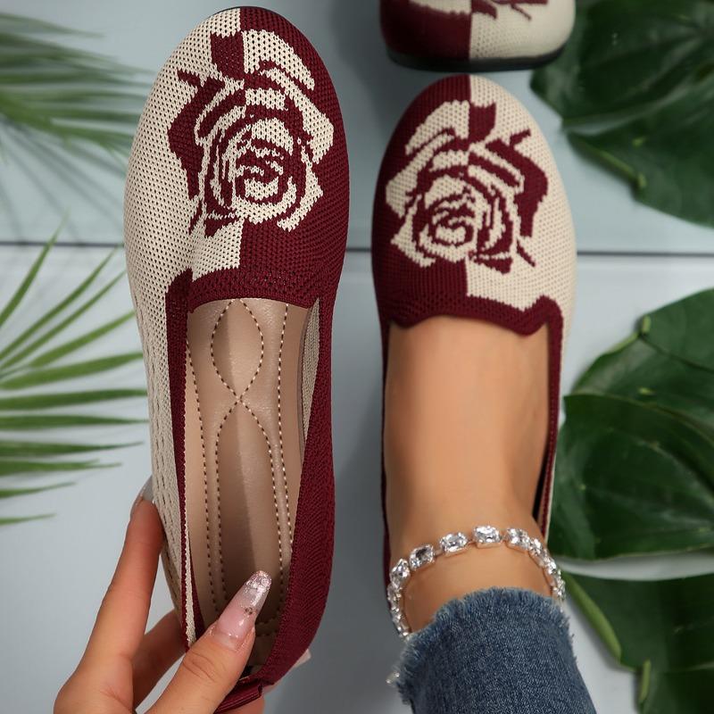 Casual Floral Slip-On Flat Shoes with High Breathability for Effortless Comfort