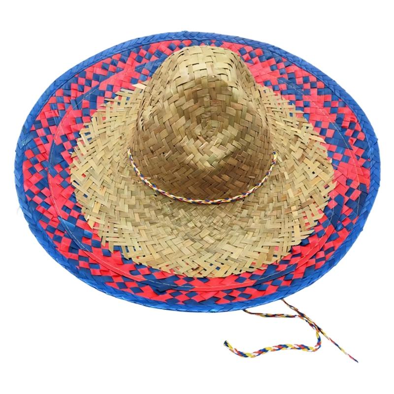 Elegant Color Trimmed Wide Brims Straw Hat Handwoven Oversized Design For Women Summer Beach Vacation Outdoor Activity 1