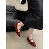 Celebrity Temperament Doudou Shoes Women'S One-Word Gold Buckle Small Leather Shoes Spring And Summer Dress Wear Mary Jane Single Shoes