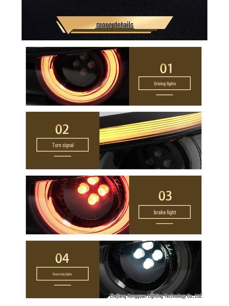 LED Taillight Assembly for 2014-2019 Mazda 3 Axela - Flowing Welcome Light Modification