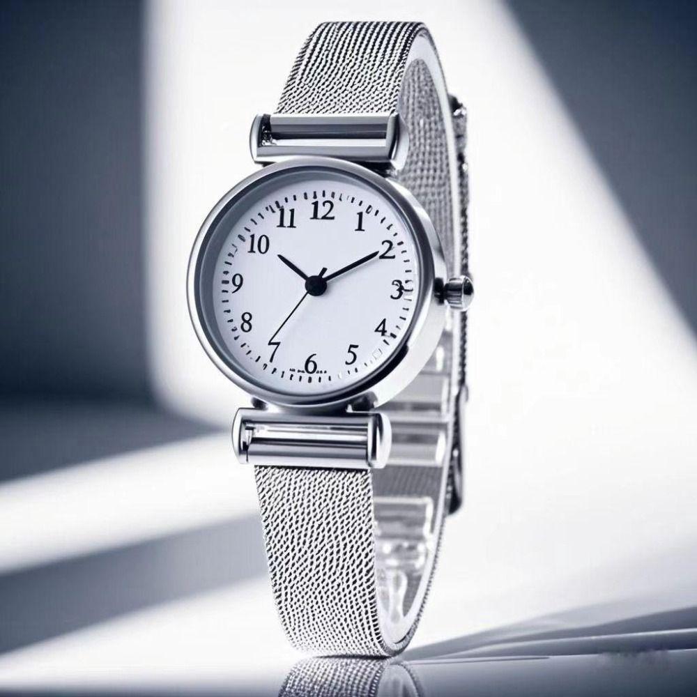 New Round Watches Adjustable Strap Luxury Wristwatches Mesh Belt Quartz Watch Gifts