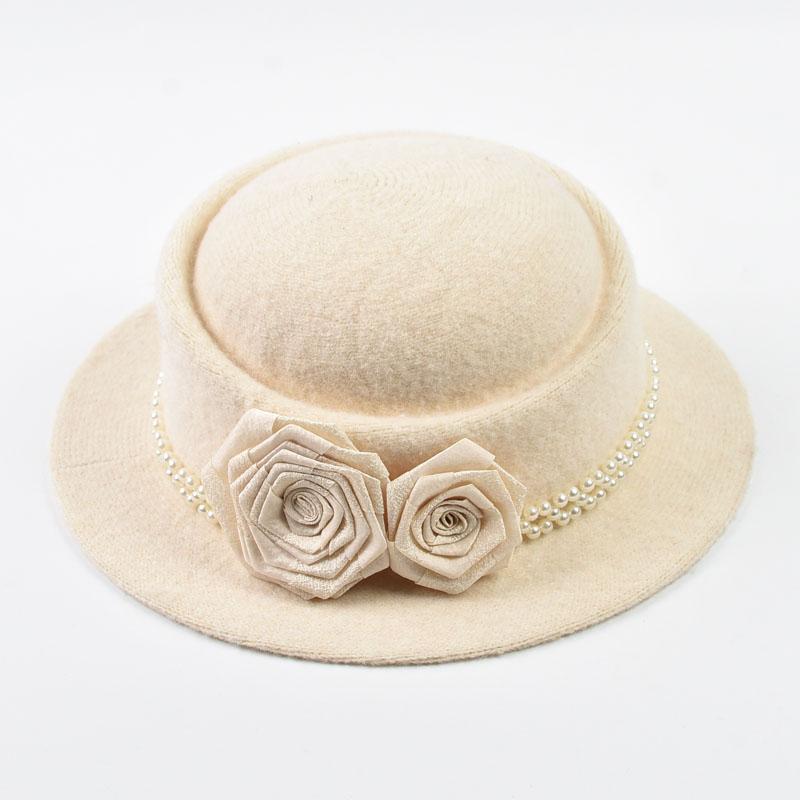 Women’s Elegant Wool Fedora Hat Autumn Winter Warm Knitted Hat Hepburn Style Party Formal Top Hat