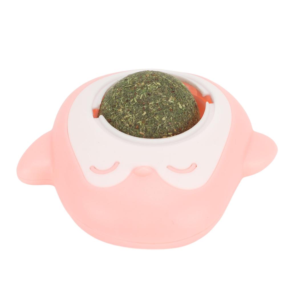 Catnip Wall Ball Rotatable Teeth Cleaning Interactive Cute Adhesive Cat Licking Ball for Indoor