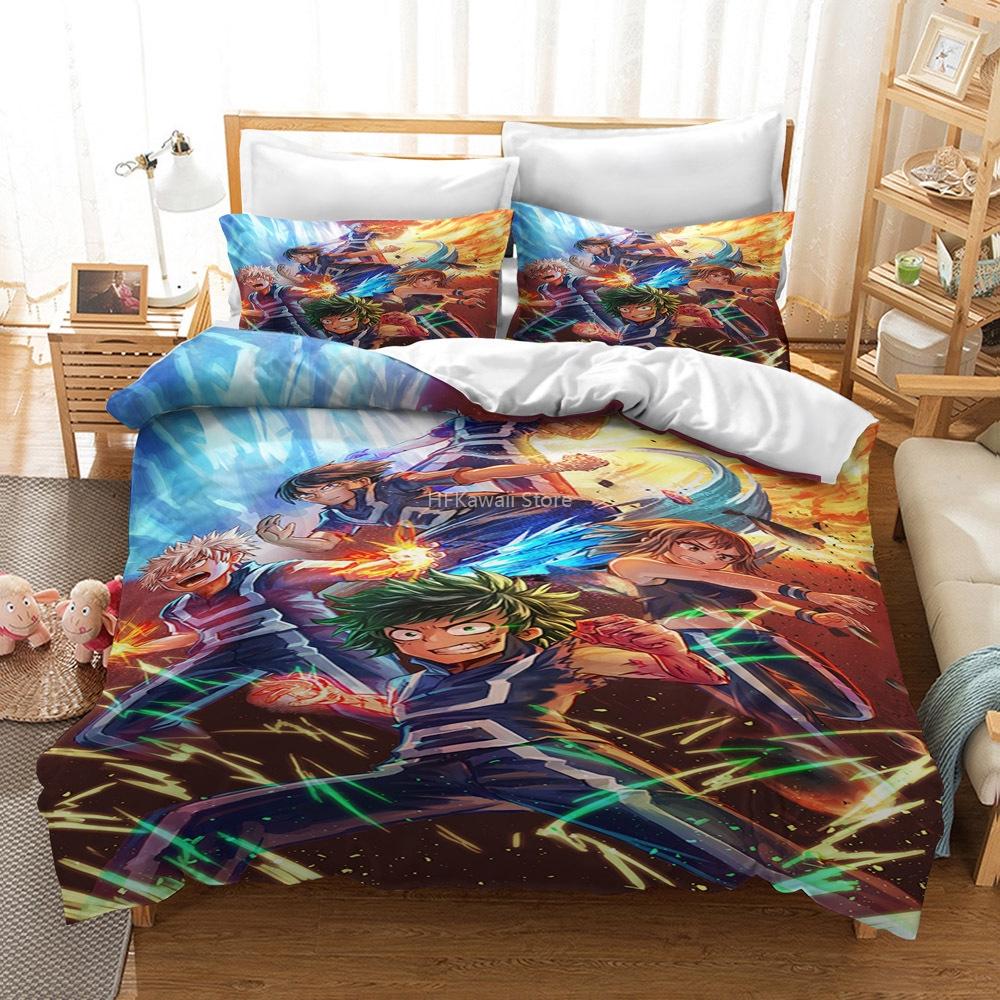Japan Anime My Hero Academia 3D Printed Bedding Set Cartoon Duvet Covers Pillowcases Comforter Bedding Set Bedclothes Bed Linen