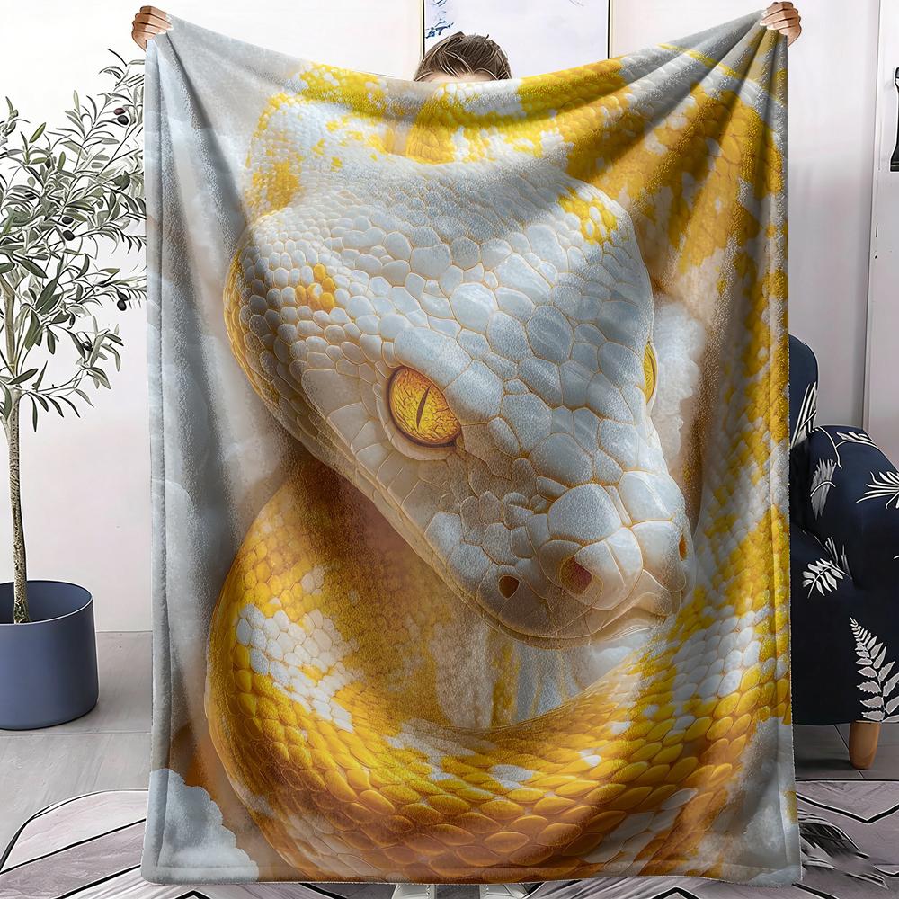 Snake Throw Soft Flannel AC Blanket Lightweight Summer Nap Throw Cozy  Blanket for Sofa Bed Travel Home