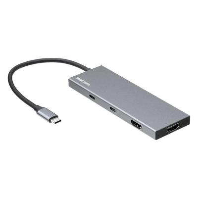 Sanwa Direct Type-C Docking Station 7-in-1 with 2 HDMI Ports, Dual Screen Output, PD100W Fast Charging, 2 X USB-A / 2 X Type-C Ports (400-DKMP6GM)