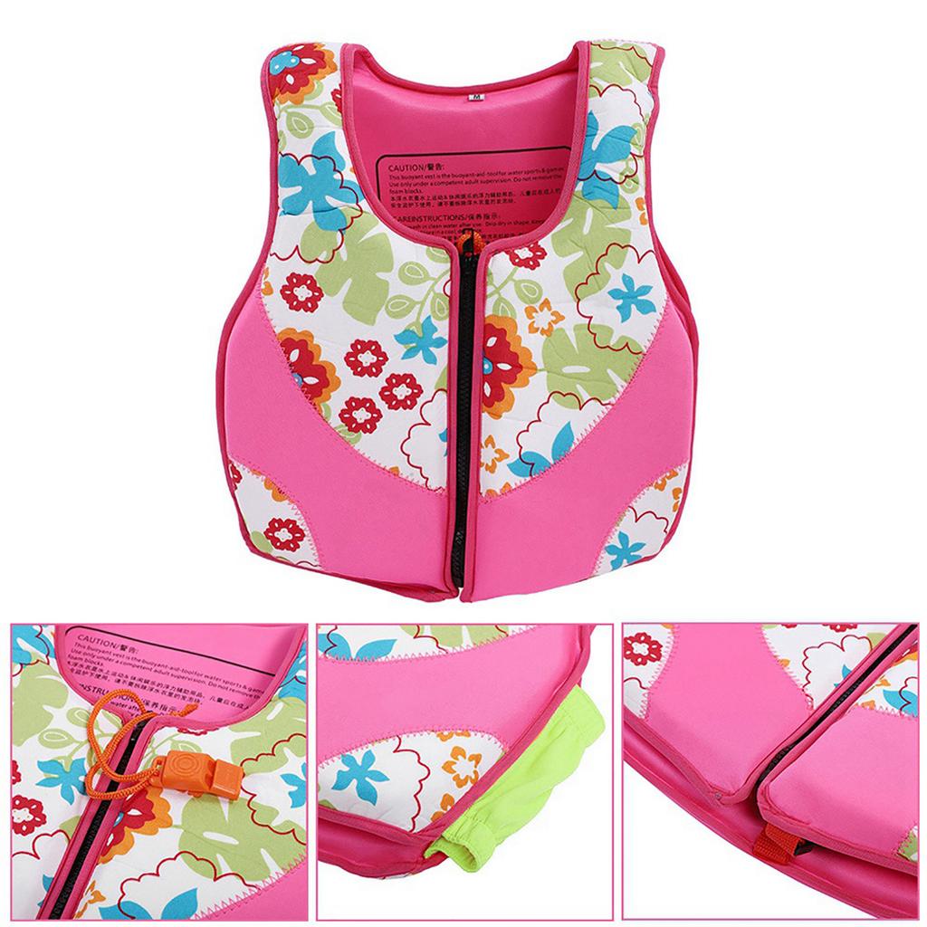 Neoprene Portable Children Safety Life Jacket Vest Floating Accessory for Kid Wearingpink