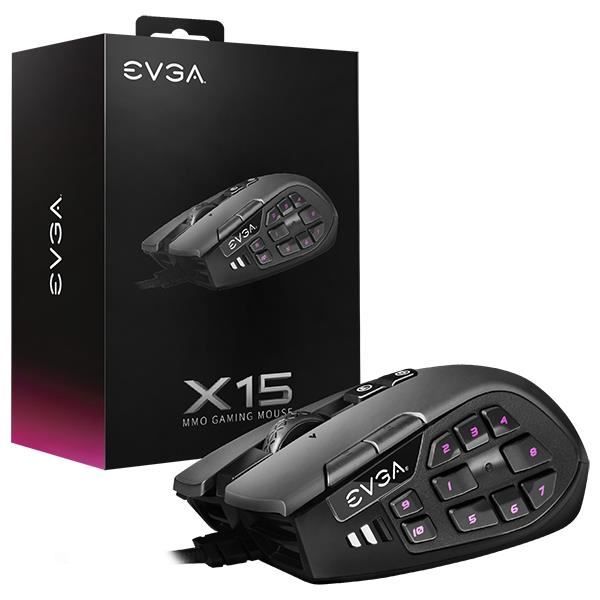 MMO Mouse - EVGA - X15 - Optical - 16000 DPI - 20 Programmable Buttons