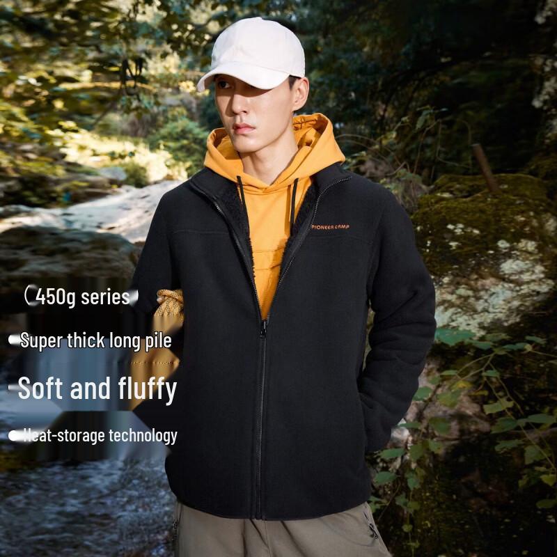 Pioneer Camp Men's Outdoor Stand Collar Thickened Fleece Jacket