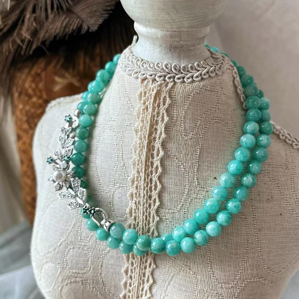 6Mm National Style Natural Tianhe Stone Collarbone Chain Neck Chain Necklace Female Niche Commuter Model Fresh Summer