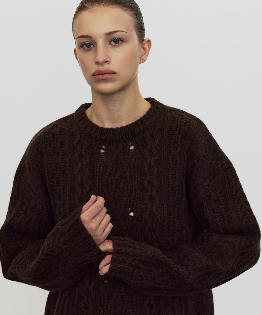 ELLIOTI Aran Wool Sweater_2Color