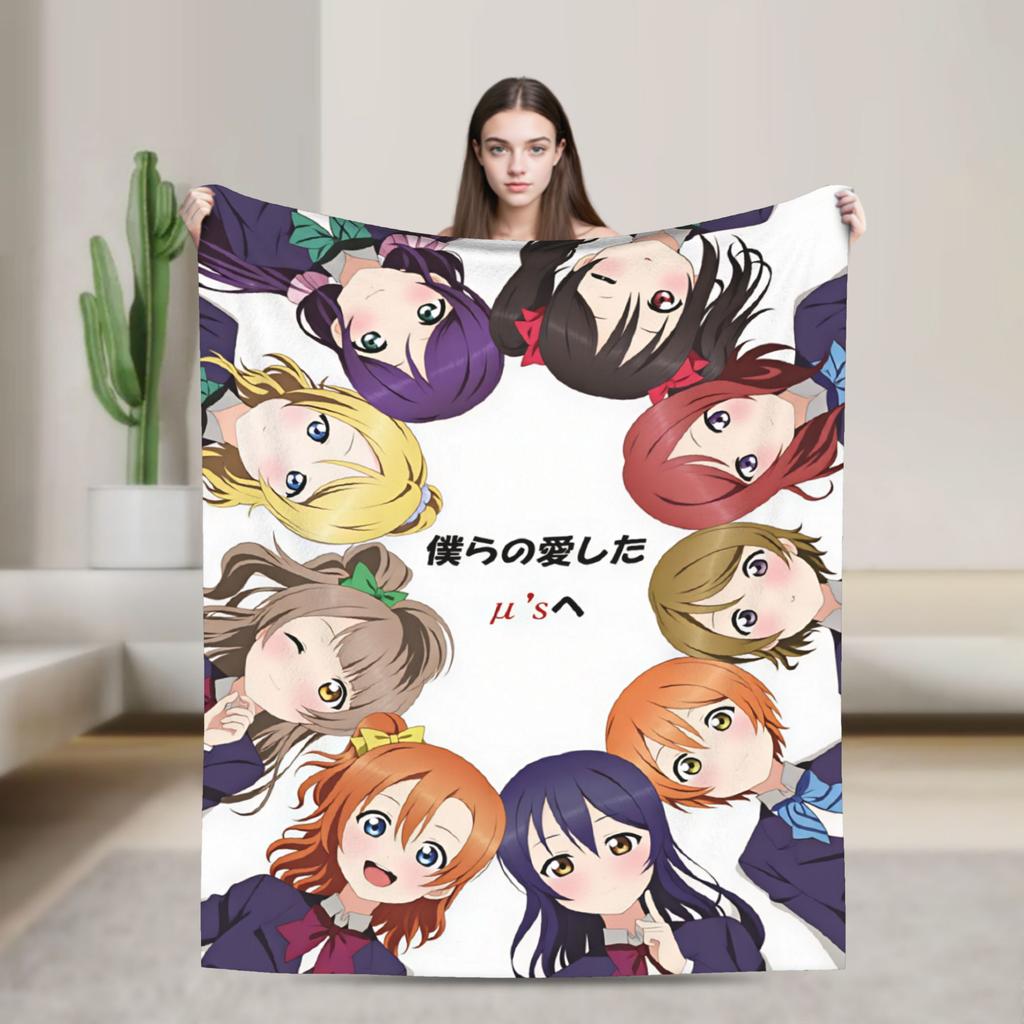 Love Live! Flannel Blanket Warm Soft Throw Blanket for Couch Chair Travel Funny Bedspread Sofa Bed Cover