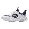Anta Kids Synthetic Leather Fabric Trendy Versatile Lightweight Shock Absorbing Low Top Running Shoes Men Running Shoes Blue White A22445577N-2