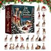 Vánoční dárek pro děti i dospělé Žirafa Adventní kalendář 24 ks Akrylová sada ozdob s čepicí Santy Holiday Home Decoration Accessories Věnce,