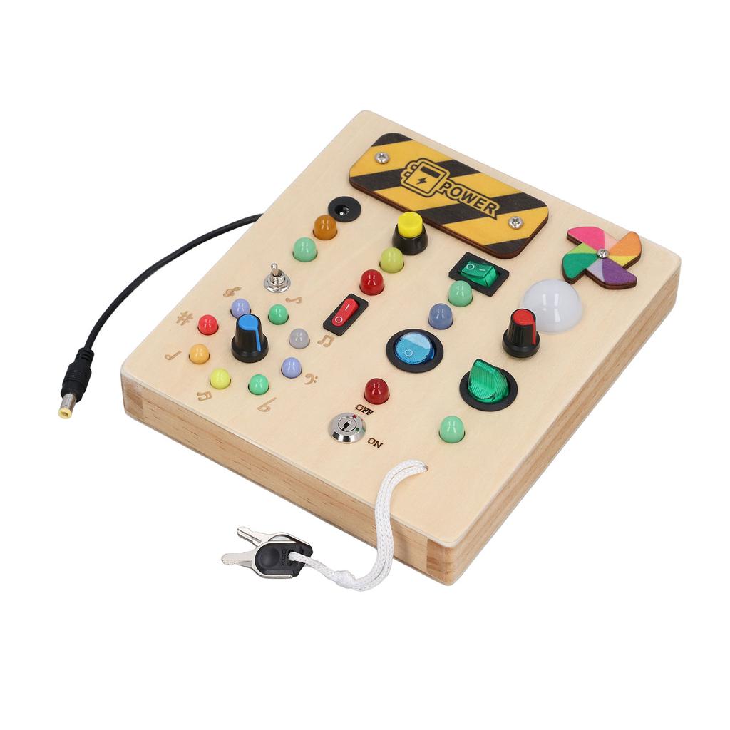Light Sensory Board Learning Windmill Pattern Hand Eye Coordination Wooden Educational Switch