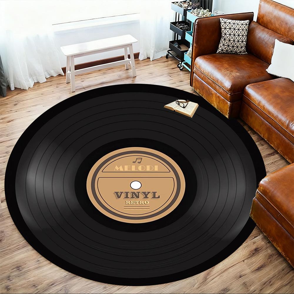 1pc Melodi Vinyl Round Chair mat Area Rug - Non-Slip, Floor Mat for Office, Bedroom, home decor Christmas Gift p0811158