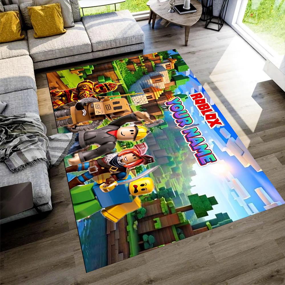Roblox Customize Text Floor Rug Office Rug Design for Foyer Hallway Decorate Room Playrooms Antislip Carpet Anime Office Decor