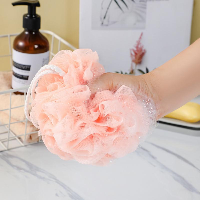 Premium Enlarged Durable Bath Ball - Soft, Solid Color, Non-Dispersing Foaming Net for Effective Back Rubbing and Bathing