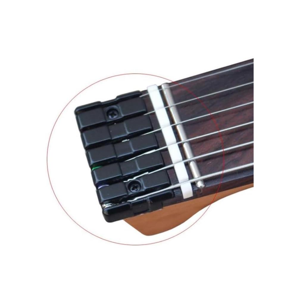 Black Six-String Headless Guitar Bridge Accessory