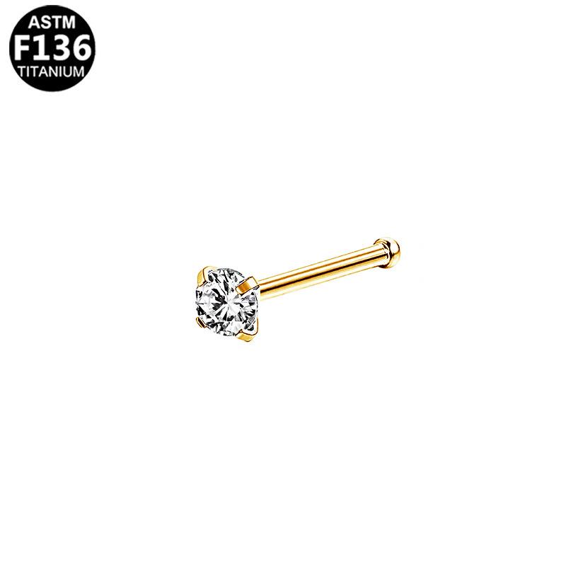 G23 Titanium Square Zirconia Nose Stud Jewelry