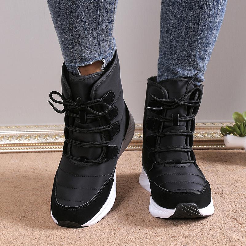Kadınlar için Kış Kar Botları Bağcıklı Suya Dayanıklı Kaymaz Bilek Botları Suni Kürk Astarlı Kadınlar için Açık Hava Sıcak Yürüyüş Kısa Bot Ayakkabıları Yürüyüş için