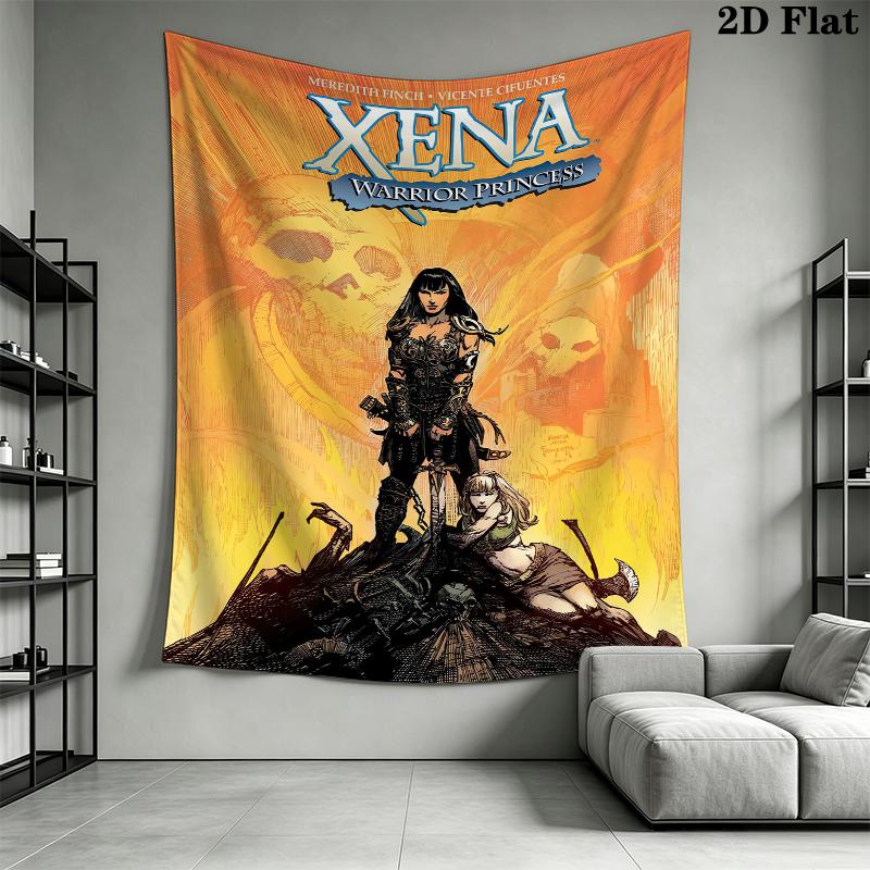 Xena Kriegerin Wandteppich Ästhetischer Wandbehang Bedruckter Stoffdecke Dekorative Wandteppiche für Schlafzimmer Wohnzimmer Heimdekoration