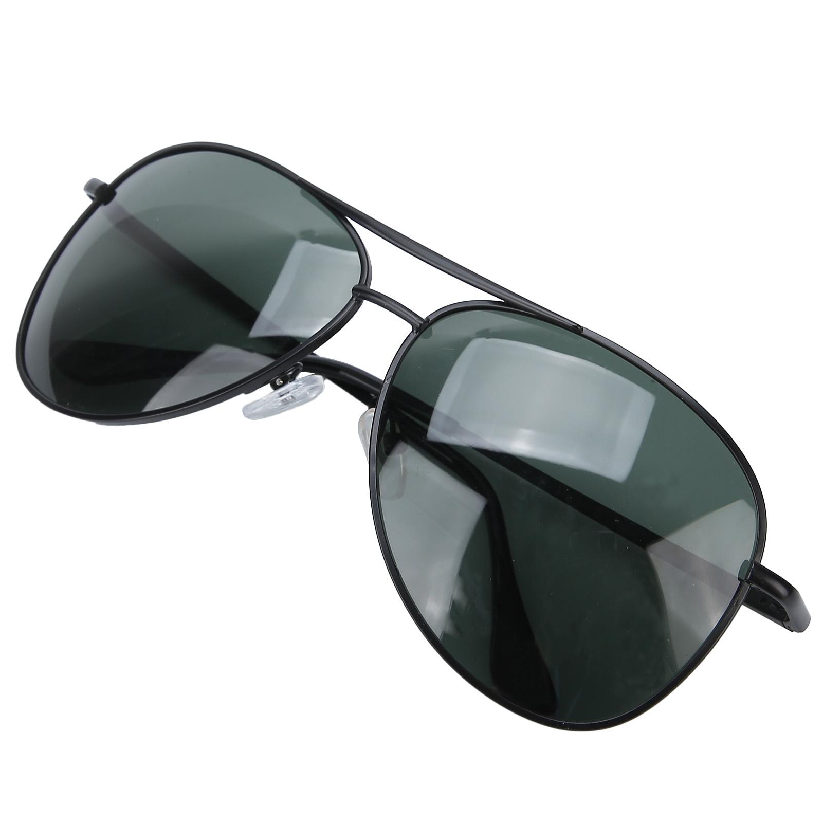 

AntiUV Sun Glasses Vintage Style Black Frame Dark Green Lens Polarized UltravioletProof Glasses