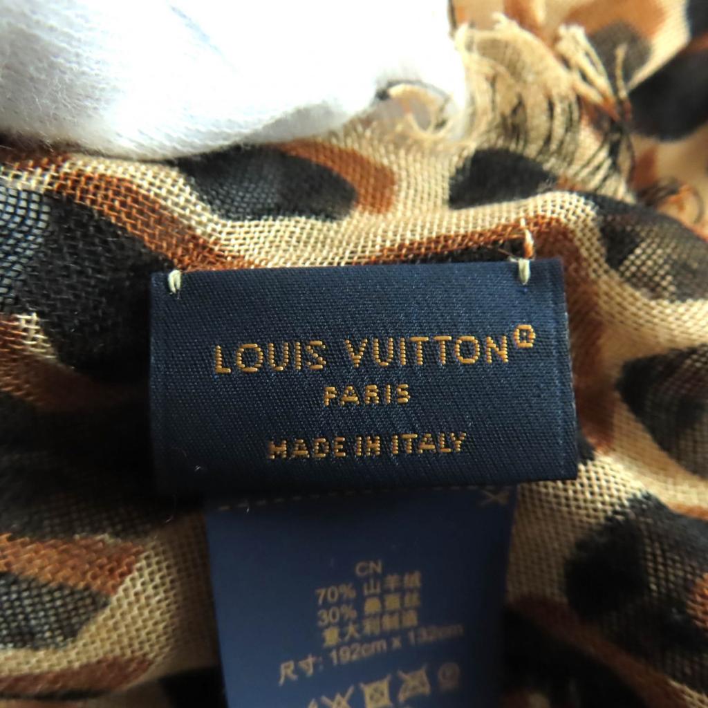Vynikající LOUIS VUITTON Šála Hnědá kašmírová Dámská M79566 Použitá