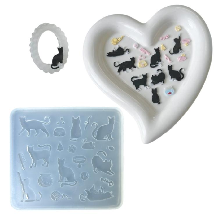 Stampi in Silicone per Artigianato di Dolci Stampini per Argilla Alimentare Forma di Gatti Accessorio da Forno Riutilizzabile Stampini per Cioccolato Texture in Silicone