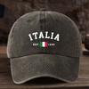 Italian Flag Printed Baseball Hat Fashionable Versatile Peaked Cap Outdoor Men's Hat Trend