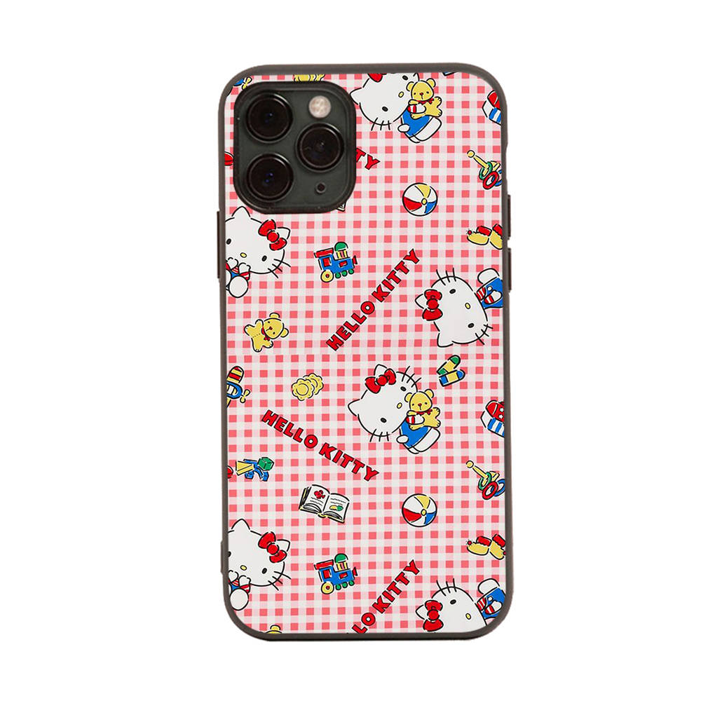 Case for iPhone 16 15 Plus 14 13 12 11 Pro 8 7 6S 6 SE 5S X XR XS Max Realme C30 C33 C31 9I Black Sofe Cover LI14 Hello Kitty