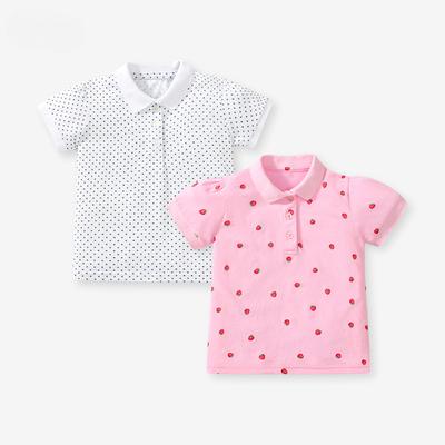 Cotton T-shirt Children's T-shirt Summer Short Sleeve Girls Polo Shirt Cotton Fashion Children's Top
