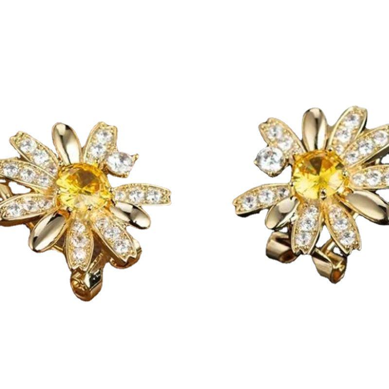 2023 Elegant Daisy Zircon Earrings - High-End Fashion for Women