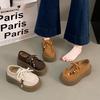 2025 Spring New Fashion Casual Lace-up Women's Thick-soled Outer Wear Explosion Lazy Single Shoes Versatile Niche Ethnic Style